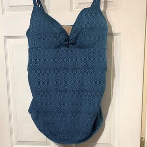 Cacique swim tankini top only in blue 40D